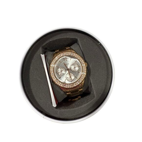 Relic Women's Gold Tone Bling Alloy Analog Silver Dial Quartz Wrist Watch - Picture 1 of 10